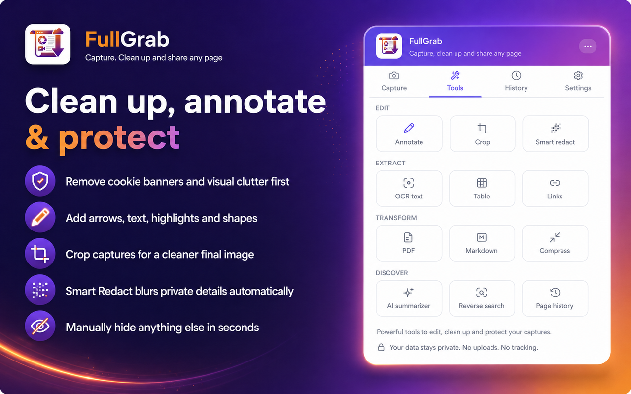 Clean up, annotate and protect your captures